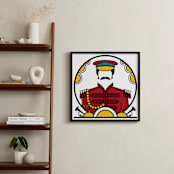 "Enjoy the Show" - Art Print in Crimson by King Richard IX - In a Room