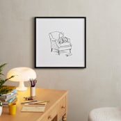 "Piglet Lounging | Winnie The Pooh" - Art Print in White by Stefanie Lane - In a Room