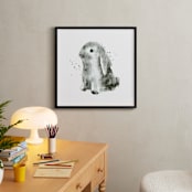 "Bunny1" - Art Print in Cottontail by Lulaloo - In a Room