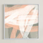 "Back and Forth 2" - Art Print in Light Beige by Simona Gocan - Framed