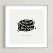 "Jumping Black Sheep" - Personalized Art Print in Cream by chocomocacino - Framed