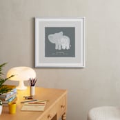 "A Mother's Love - Elephants" - Personalized Art Print in Soft Grey by Lori Wemple - In a Room