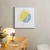 "Play All Day, Sleep All Night" - Personalized Art Print in Light Slate by Lisa Nelson - In a Room