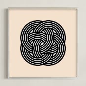 "Plain Knot 2" - Art Print in Black by Kissyfish - Framed
