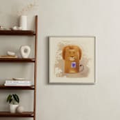 "Lion Purple Heart" - Art Print in Tan by Tracy Ann - In a Room