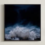 "Stormy Sea" - Art Print in Mist by Emily Morris - Framed Canvas