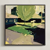 "Hoodrat02" - Art Print in Kermit Green by lisa Mundorff - Framed Canvas