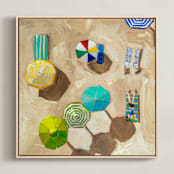 "Beach Day 2" - Art Print in Lime by Lisa Grizaniuk - Framed Canvas