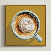 "From The Top 3" - Art Print in Yellow Ochre by Amber Piacentine - Framed Canvas