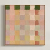 "Checkers 2" - Art Print in Fern by Lindsay Megahed - Framed Canvas