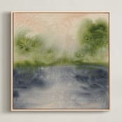 "Marshlands" - Art Print in Ink by Holly Whitcomb - Framed Canvas