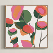 "Abstract Eucalyptus" - Art Print in Green Leaf by Carey Copeland - Framed Canvas