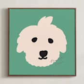 "live in the moment" - Art Print in Willow Green by Jeje - Framed Canvas