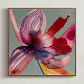 "Fire Flower" - Art Print in Scar Scarlet by Synnöve Seidman - Framed Canvas