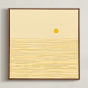 "Golden Reflections" - Art Print in Buttercream by Pippa Shaw - Framed Canvas