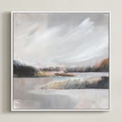 "Misty Beaches ll" - Art Print in Misty grey by AlisonJerry - Framed Canvas