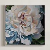 "Shadow Blues 2" - Art Print in Cool Blues by Mandy Trimble Leonard - Framed Canvas