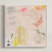 "There Are Not Many Who Remember" - Art Print in The Palest Pinky Peach by tina johnson - Framed Canvas