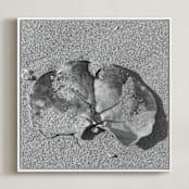 "Don't Worry, Be Happy III" - Art Print in Black and White by Annie Seaton - Framed Canvas