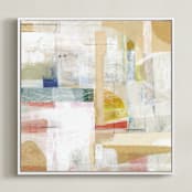 "Rising Sun" - Art Print in Cream by Katie Wahn - Framed Canvas