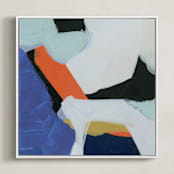 "Urban Flow 2" - Art Print in Blue Jewels by Eunmee Studio - Framed Canvas