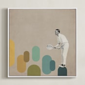 "The Game II" - Art Print in Sand by Paola Benenati - Framed Canvas
