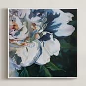 "Shadow Blues 1" - Art Print in Cool Blues by Mandy Trimble Leonard - Framed Canvas
