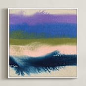 "Sunny Days and Crashing Waves 2" - Art Print in Indigo Ocean by Christina Flowers - Framed Canvas