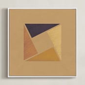 "Origami II" - Art Print in Marigold by Yohaku Oshima - Framed Canvas