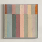 "Piano Bars I" - Art Print in Mauve by Lindsay Megahed - Framed Canvas