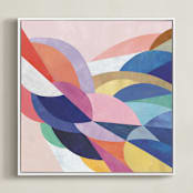 "Architecture of Flow" - Art Print in Poppy by melanie mikecz - Framed Canvas