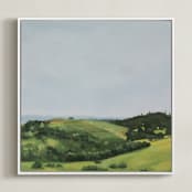 "Rolling Vines" - Art Print in sage by Amanda Phelps - Framed Canvas