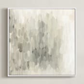 "Rain II" - Art Print in Soothing Greys by Amy Hall - Framed Canvas