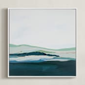 "Pacific Seascape" - Art Print in mint green by Caryn Owen - Framed Canvas