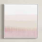 "Sunup" - Art Print in soft rose by Sadie Holden - Framed Canvas