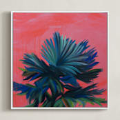 "Tropic Like It's Hot" - Art Print in Hot Pink by Rachel Roe - Framed Canvas