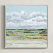 "Of the Prairies" - Art Print in Pistachio by Nicole Walsh - Framed Canvas