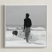 "Don't Worry, Be Happy I" - Art Print in Black and White by Annie Seaton - Framed Canvas