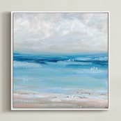 "Of the Sea" - Art Print in Light Turquoise by Nicole Walsh - Framed Canvas