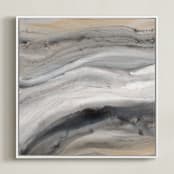 "Warm Gold I" - Art Print in Warm Gold by Teodora Guererra - Framed Canvas