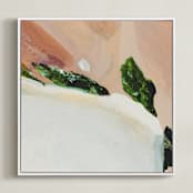"Uma" - Art Print in Peachy Pink by Mande Calhoun - Framed Canvas