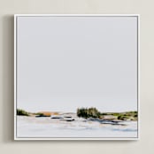 "Levi" - Art Print in Grey by Mande Calhoun - Framed Canvas