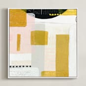 "Sunny and dots III" - Art Print in White by Jaqui Falkenheim - Framed Canvas