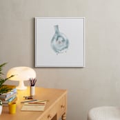 "Blushing Bird 3" - Art Print in light blue by Renee Anne Bouffard-McManus - In a Room