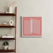 "Pink and Lines rigth" - Art Print in coral pink by Marco Berrios - In a Room