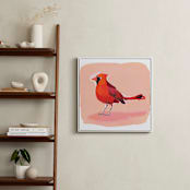 "Inquisitive Cardinal" - Art Print in Melon by Betty Hatchett - In a Room