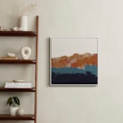 "Abstract Color Study Blue and Orange" - Art Print in Orange by Caryn Owen - In a Room
