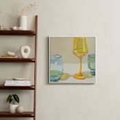 "Rainbow Glassware II" - Art Print in Goldenrod by Jenny Westenhofer - In a Room