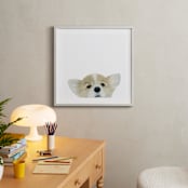 "Corgi Puppy" - Art Print in nougat by Deborah Chou - In a Room