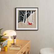 "Foxy Woods" - Art Print in Kraft Paper Brown by Annie Bakst - In a Room
